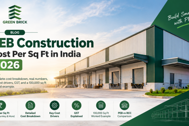 PEB construction cost per sq ft in India 2026 – Green Brick Project